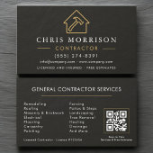 General Construction Slate Stone.Black QR Code Visitekaartje