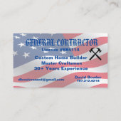 General Contractor American Flag Hammers Visitekaartje (Achterkant)