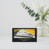 General Contractor Construction Blueprints Ruler Visitekaartje (Staand voorkant)