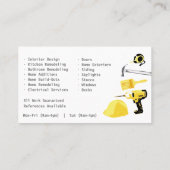 General Contractor HandyMan doet het alle Sjabloon Visitekaartje (Achterkant)