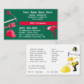 General Contractor HandyMan doet het alle Sjabloon Visitekaartje (Voorkant / Achterkant)