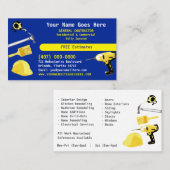 General Contractor HandyMan doet het alle Sjabloon Visitekaartje (Voorkant / Achterkant)