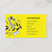 General Contractor, Handyman service, Construction Visitekaartje (Achterkant)