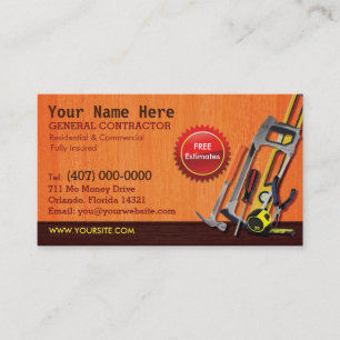 General Contractor Handyman-visitekaartje Visitekaartje