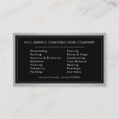 General Contractor Industrial Brushed Steel Visitekaartje (Achterkant)