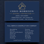 General Contractor Navy Blue Gold Visitekaartje