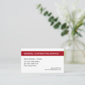 General Contractor Service Visitekaartje (Staand voorkant)
