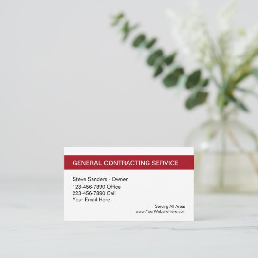 General Contractor Service Visitekaartje (Staand voorkant)