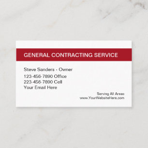 General Contractor Service Visitekaartje