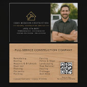 General Contractor Wood Photo QR Code Visitekaartje