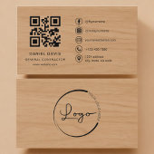General Contractor Wood Professional QR Code Visitekaartje