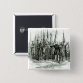 General Custer Vierkante Button 5,1 Cm (Voorkant /achterkant)