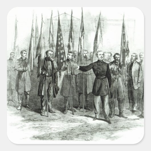 General Custer Vierkante Sticker (Voorkant)