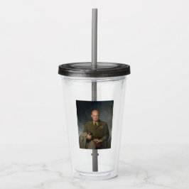 General Dwight Eisenhower 5 Star Painted Portret Acryl Drinkbeker
