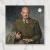 General Dwight Eisenhower 5 Star Painted Portret Bedankjes Labels (Achterkant)