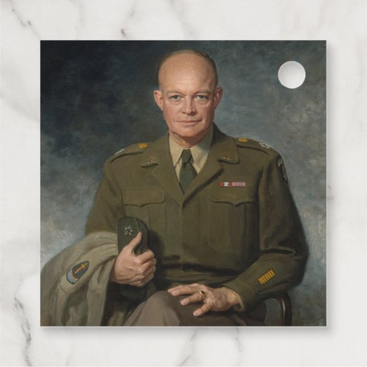 General Dwight Eisenhower 5 Star Painted Portret Bedankjes Labels (Achterkant)