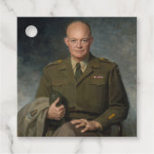 General Dwight Eisenhower 5 Star Painted Portret Bedankjes Labels (Voorkant)