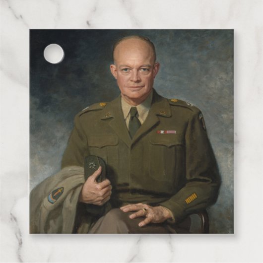 General Dwight Eisenhower 5 Star Painted Portret Bedankjes Labels (Voorkant)