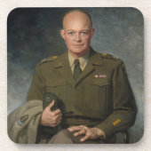 General Dwight Eisenhower 5 Star Painted Portret Bier Onderzetter (Voorkant)