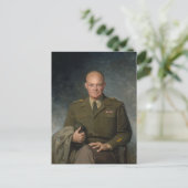 General Dwight Eisenhower 5 Star Painted Portret Briefkaart (Staand voorkant)