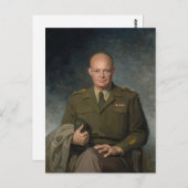 General Dwight Eisenhower 5 Star Painted Portret Briefkaart (Voorkant / Achterkant)