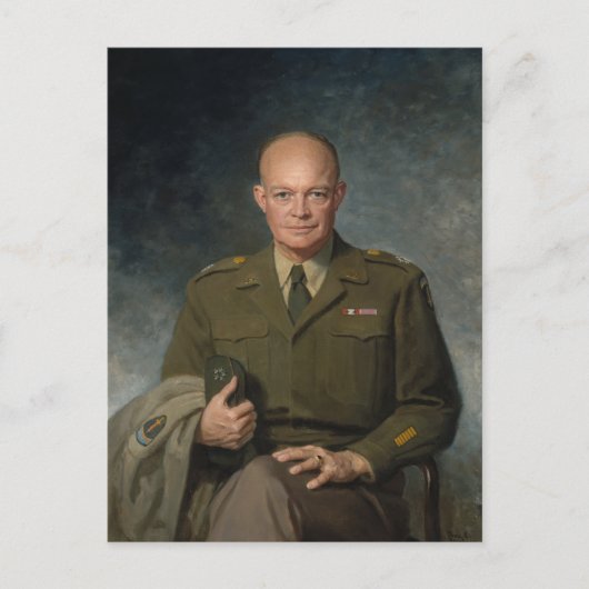 General Dwight Eisenhower 5 Star Painted Portret Briefkaart (Voorkant)