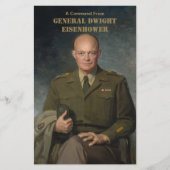 General Dwight Eisenhower 5 Star Painted Portret Briefpapier (Voorkant)