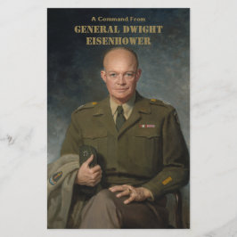 General Dwight Eisenhower 5 Star Painted Portret Briefpapier
