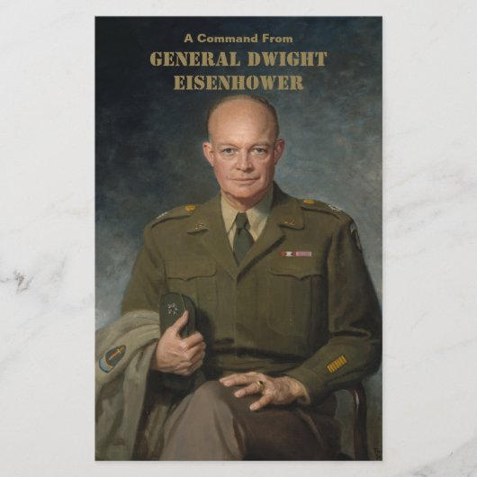 General Dwight Eisenhower 5 Star Painted Portret Briefpapier (Voorkant)