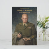 General Dwight Eisenhower 5 Star Painted Portret Briefpapier (Staand voorkant)