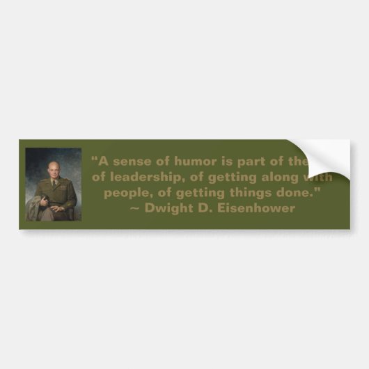 General Dwight Eisenhower 5 Star Painted Portret Bumpersticker (Voorkant)