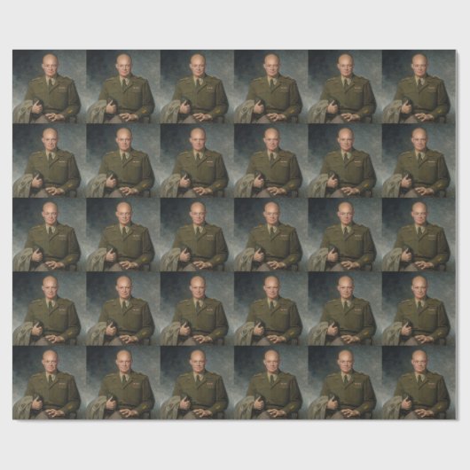 General Dwight Eisenhower 5 Star Painted Portret Cadeaupapier (Vlak)