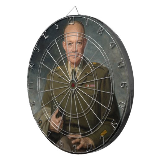 General Dwight Eisenhower 5 Star Painted Portret Dartbord (Voorkant Rechts)