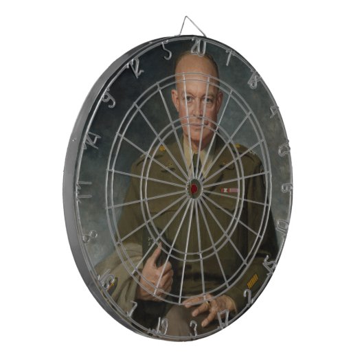 General Dwight Eisenhower 5 Star Painted Portret Dartbord (Voorkant Links)