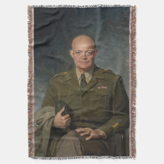 General Dwight Eisenhower 5 Star Painted Portret Deken (Voorkant Verticaal)