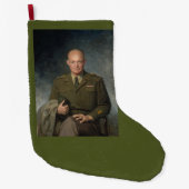 General Dwight Eisenhower 5 Star Painted Portret Grote Kerstsok (Voorkant)
