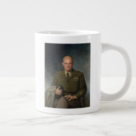 General Dwight Eisenhower 5 Star Painted Portret Grote Koffiekop