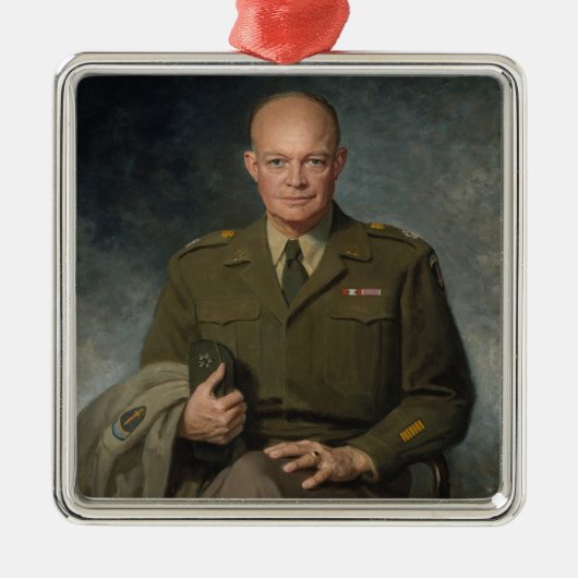General Dwight Eisenhower 5 Star Painted Portret Metalen Ornament (Voorkant)