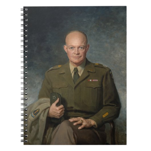 General Dwight Eisenhower 5 Star Painted Portret Notitieboek (Voorkant)