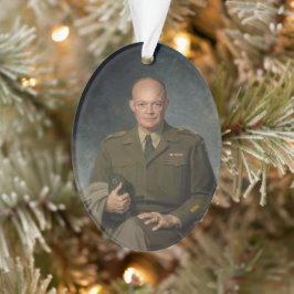 General Dwight Eisenhower 5 Star Painted Portret Ornament