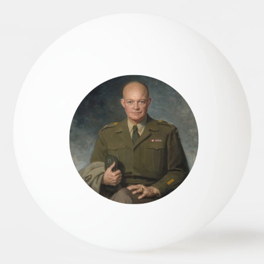 General Dwight Eisenhower 5 Star Painted Portret Pingpongbal (Voorkant)