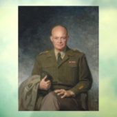 General Dwight Eisenhower 5 Star Painted Portret Raamsticker (Vel 3)