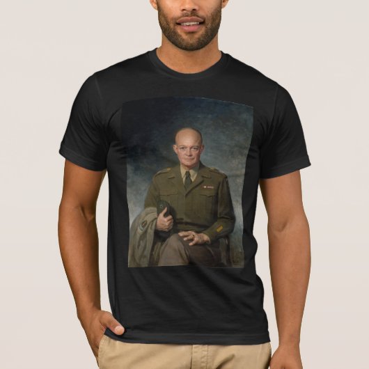 General Dwight Eisenhower 5 Star Painted Portret T-shirt (Voorkant)
