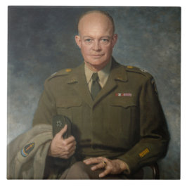 General Dwight Eisenhower 5 Star Painted Portret Tegeltje