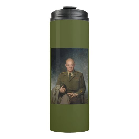 General Dwight Eisenhower 5 Star Painted Portret Thermosbeker (Voorkant)