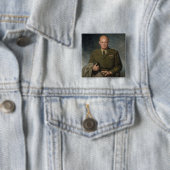 General Dwight Eisenhower 5 Star Painted Portret Vierkante Button 5,1 Cm (In situ)