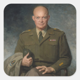 General Dwight Eisenhower 5 Star Painted Portret Vierkante Sticker