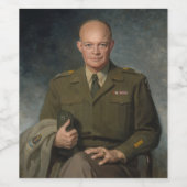 General Dwight Eisenhower 5 Star Painted Portret Wijn Etiket (Enkel label)