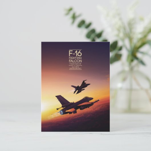 General Dynamics F-16 Fighting Falcon briefkaart (Staand voorkant)