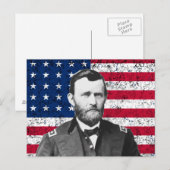 General Grant en de Amerikaanse vlag Briefkaart (Voorkant / Achterkant)